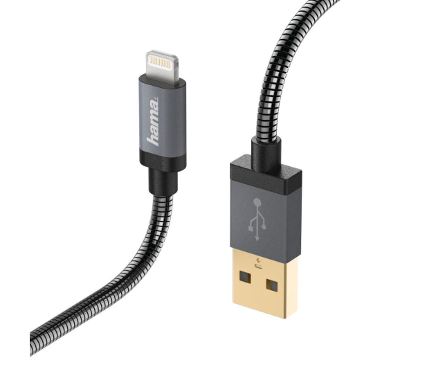 HAMA USB-Lightning 1,5M MFI METAL czarny - 1382099 - zdjęcie 3